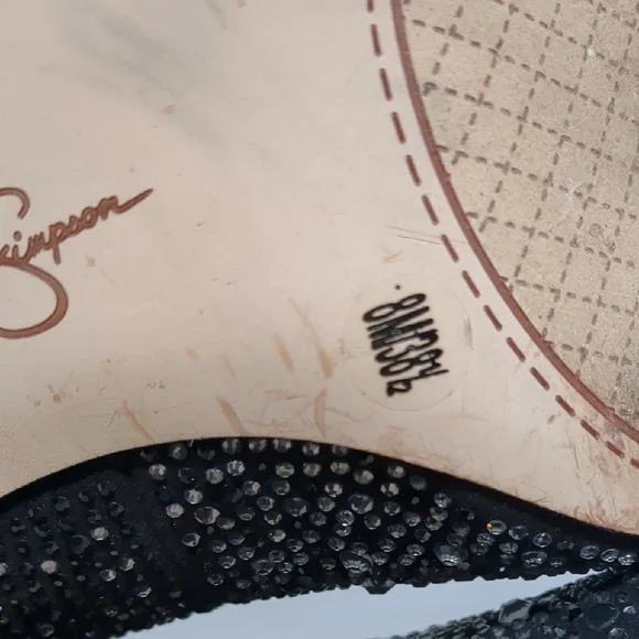 Jessica Simpson Black Bedazzled Rhinestone Stiletto Heels Size 8 - Picture 6 of 9